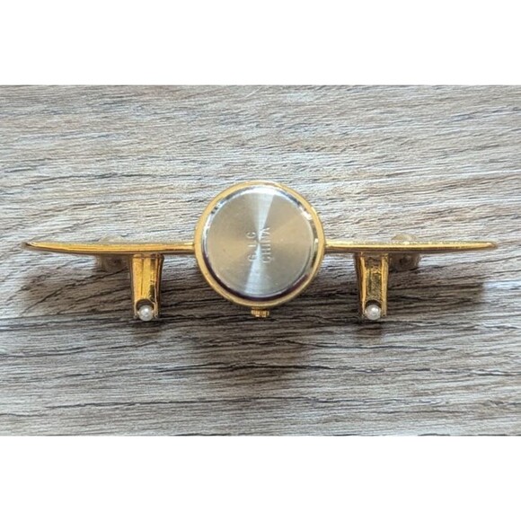 Vintage Xanadu Quartz Mini Airplane Desk Clock Gold Needs Battery Paperweight - Picture 4 of 4